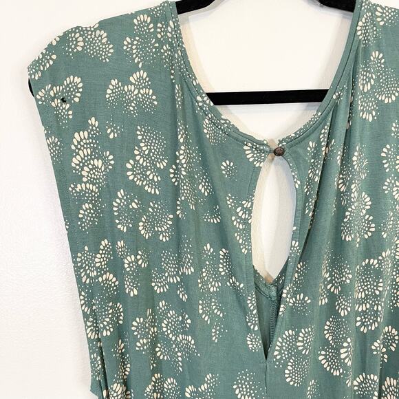 Anthropologie Women's V-neck Weekend Sleep Lounge Jogger Jumpsuit Green Large - Picture 4 of 11